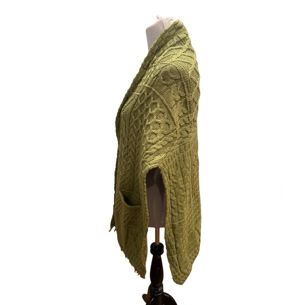 Connemara Knitwear Sweater Merino Wool Chunky Knit Fisherman Shawl Wrap New - Picture 3 of 16